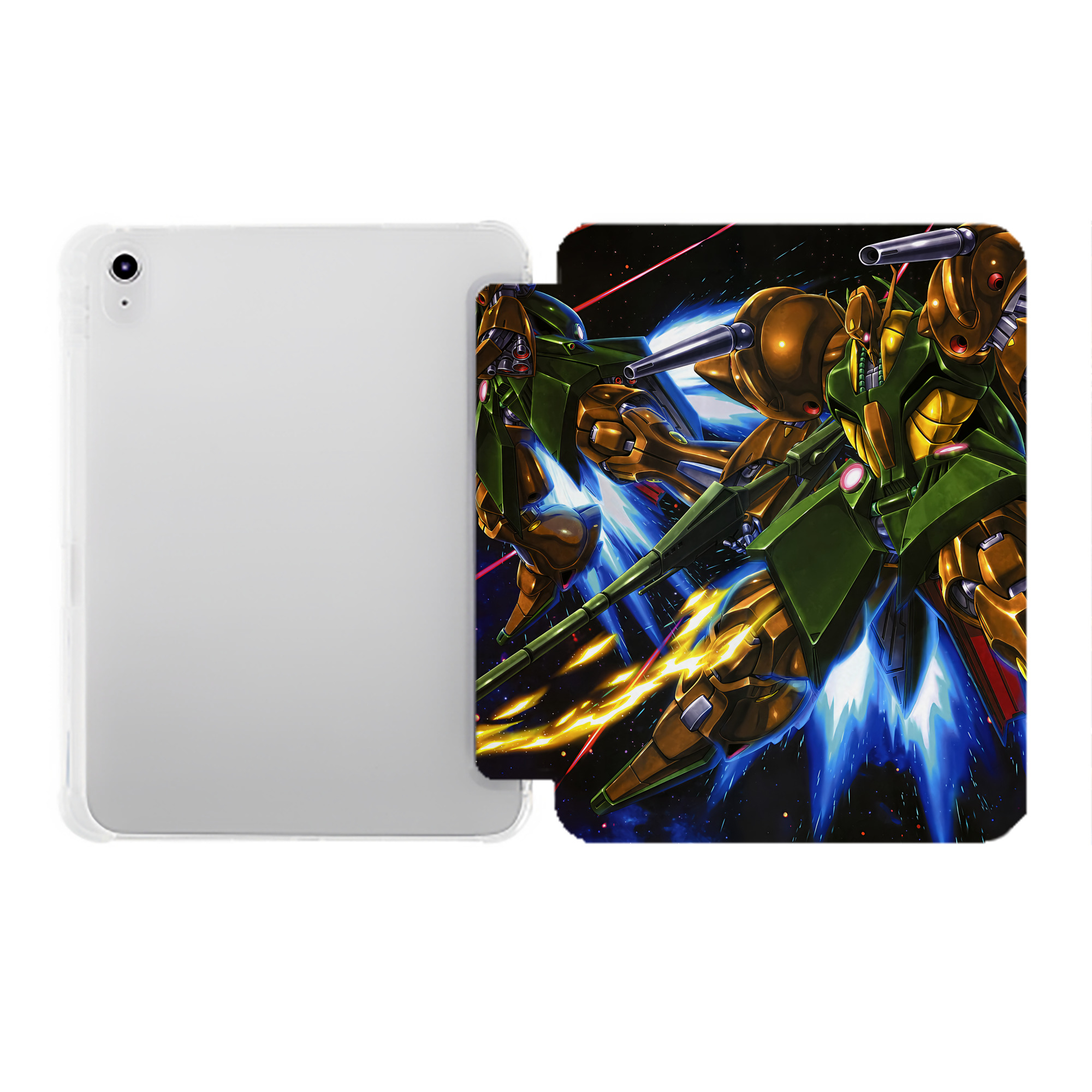 （画像用） 機動戦士ガンダム Mobile Suit Gundam IPad ケース ペン収納付き 三つ折りスタンド PUレザー×シリコン 対応機種9.5/10.5/10.9インチ
